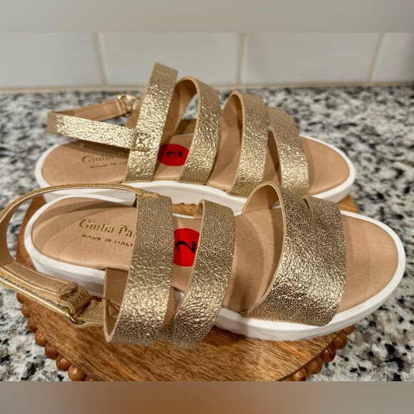 Giulia Palai Girls Gold Strappy Sandals - Picture 1 of 4